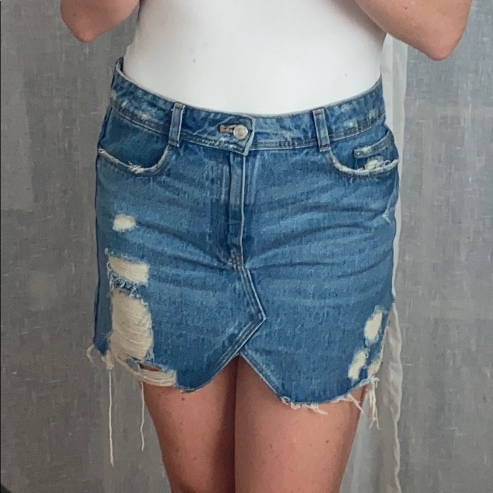 Zara mini denim skirt